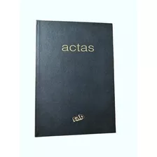 Libro De Actas X 200 Folios, Tamaño Oficio, Tapa Negra.