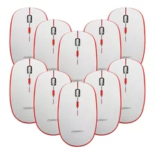 Kit 10 Mouse Inalambrico Optico Fussion Msu-1045 1600 Dpi Color Blanco