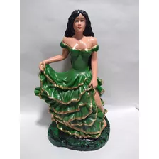 Imagem Cigana Esmeralda Escultura Estatua Gesso 25 Cm Lj