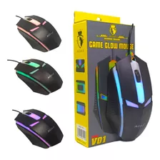 Mouse Gamer Com Fio 3 Botões Led Rgb Design Ergonômico