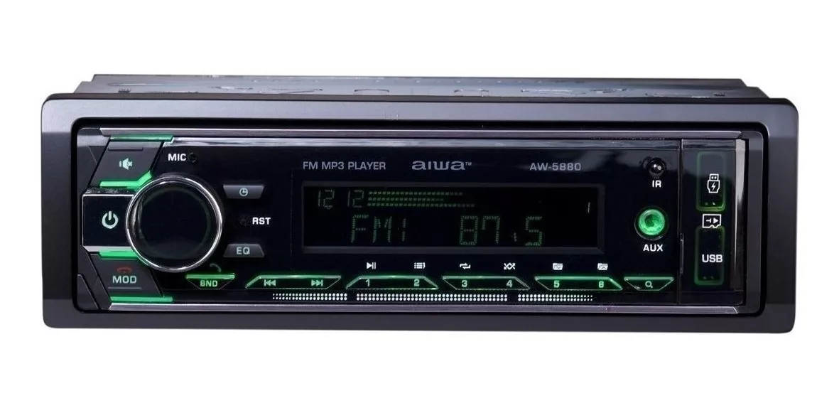 Radio De Auto Aiwa Aw-5880 Con Usb, Bluetooth Y Lector De Tarjeta Sd