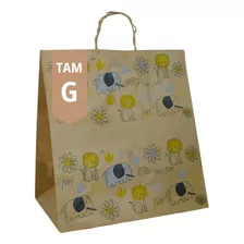 Sacola De Papel Kraft (infantil) Tamanho G - 50 Unidades