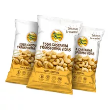 Combo 3 Castanha De Caju Torrada E Salgada 30g Pouch