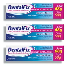 Kit 3 Dentalfix Fixador De Dentaduras Creme 68g