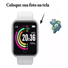 Relógio Smartwatch Nova Versão Foto Na Tela Redes Sociais Cor Da Caixa Branco Cor Da Pulseira Branco Cor Do Bisel Branco