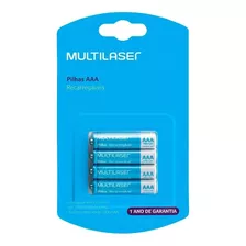 Pilha Recarregável Aaa Multilaser Cb050 - Kit De 4 Unidades