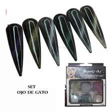 Pack 6 Efecto Ojo De Gato Decoración Uñas Acrílico Gel 