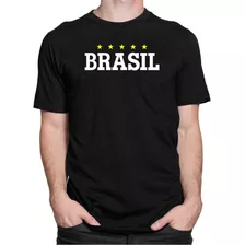 Camiseta Brasil Camisa Copa Do Mundo Futebol 100% Algodão