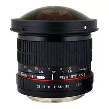 Lente Rokinon Hd8m-c 8 Mm F / 3.5 Hd Para Canon Dslr 8-8 Mm