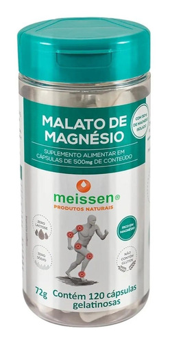 Suplemento Em  Cápsulas Meissen  Magnésio Dimalato Magnesio Em Pote De 72g 120 Un