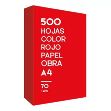 Papel Color Rojo 500 Hojas A4 70 Grs Consulte Otros Colores