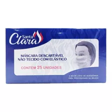 Caixa 25 Máscaras Descartáveis Santa Clara Com Clip Nasal