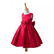 Vestido Festa Cetim Luxo Vermelho 10 Anos Formatura Menina 