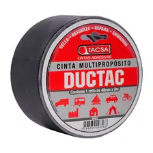 Cinta Multiproposito Tacsa Ductac Tape 48 Mm X 9 Mts Color Negro Liso