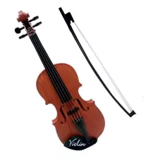 Mini Violino Acústico Infantil Com 4 Cordas E Arco Brinquedo