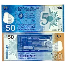 Cédula Uruguai - 50 Pesos 2017 - Polímero Fe