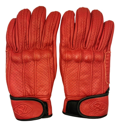 Guantes De Piel Para Moto Speed 78 Motor Co Cherry Red Foto 9