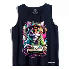 Regata Camiseta Camisa Needstar Verão Gato Game