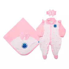 Kit Bebê Saída De Maternidade Cruzeiro Luxo Rosa Oficial 