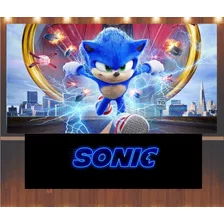 Painel Sonic O Filme 2x1,5 + Frente 1x0,8 + 2 Display 