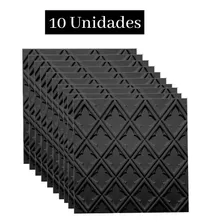 10 Placas Plástico Adesivo Placa 50x50 Móveis Lavável Cor Preto