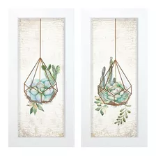 Dupla De Quadros Decorativo Plantas 28x23