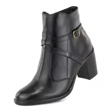 Bota Feminina Cano Médio Couro Firenze 9039 Preto