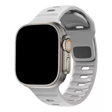 Correa / Pulsera Silicona Sport Para Apple Watch Ultra 49 Mm Color Gris Claro