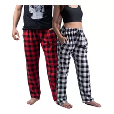 Kit Calça Feminina Xadrez Flanelada Boca Larga Streetwear