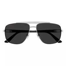 Lentes De Sol Cartier Ct0365s-001 58 Plateado Hombre