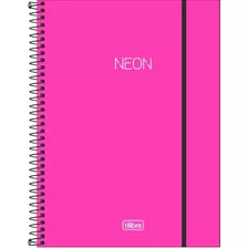 Caderno Univ. 1 Mat. Capa Plastica Neon Rosa Tilibra