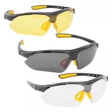 Kit 3 Oculos De Proteção Cores Ambar Fume E Incolor