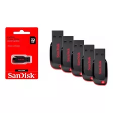 5 Pendrive Crozer Blade Sandisk 32gb Armazene Fotos Filmes