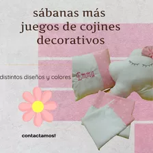 Juego De Sábanas Más Cojines Decorativos Para Cuna 