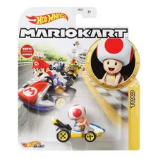 Hot Wheels Mario Kart Toad Standard Kart Escala 1/64 Mattel Color Rojo Y Blanco