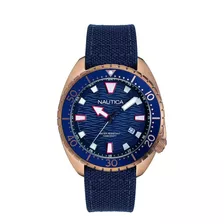 Reloj Nautica Hombre Naphas903 Hammock Dorado Y Cuero Wr100m