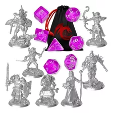 Kit 7 Miniaturas Rpg Dungeons Dragons D&d Ded + Pack Dados