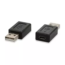 2 Pack Usb 2.0 A Macho A Usb Micro Hembra Adaptador Converti