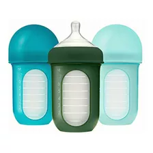 Boon Nursh Silicone Pouch Bottle 8oz 3pk Blue Multi