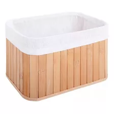 Cesto Canasta Caja Cajón En Bambú Natural Organizador Cesta