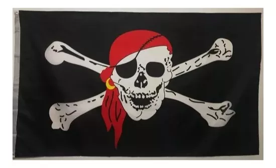 Bandera Pirata 90x60 Cms