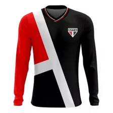 Camisa São Paulo Fc Manga Longa Oficial Licenciada Plus Size