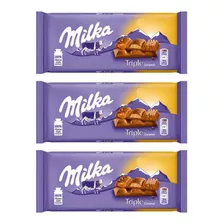 3 Barra De Chocolate Milka Triple Caramel Importado