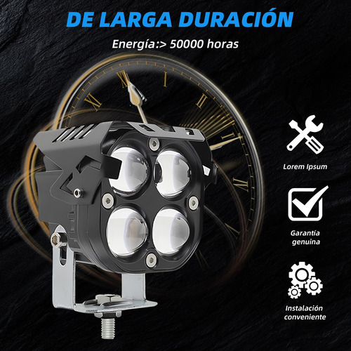 Luz De Asistencia Cuadrada Led 5d Lupa 16000lm 100w Estrobo Foto 4