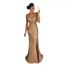 Elegante Vestido Maxi De Fiesta Con Lentejuelas Para Mujer
