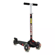 Monopatin Infantil De Pie 3 Ruedas Skatenet Max Con Luz Led Color Negro