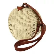 Bolsa Palha Circle Bag Redonda Feche Feminina Praia Cores