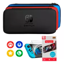 Case Nintendo Switch C/ Película E 4 Grips P/ Analógico