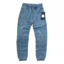 Calça Jogger Masculina Sarja Jeans Tamanho 10 12 14 16 Anos