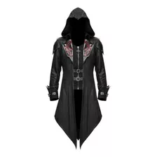 Casaco Masculino Goth Steampunk Uniform Hoodie Party Outw